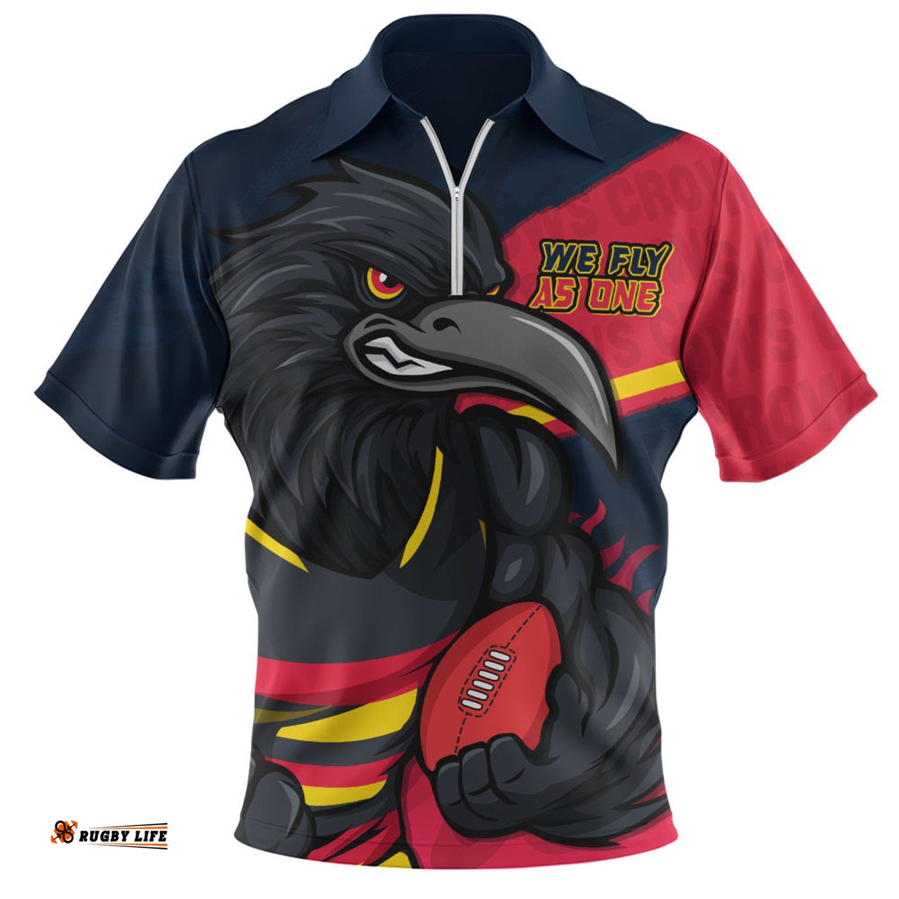 Adelaide Crows Defend The Pride Zip Polo Shirt