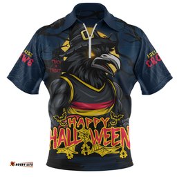 Adelaide Crows Full Moon Fever Halloween Supporter Zip Polo Shirt