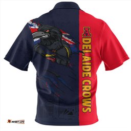 Adelaide Crows Burning Passion Of Power Scratch Style Zip Polo Shirt