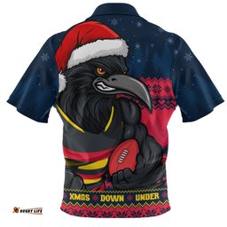Adelaide Crows Merry Christmas Down Under Footy Power Style Zip Polo Shirt