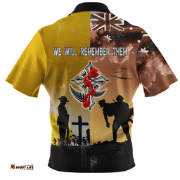 Australia Anzac Day Special Remembrance Day Lest We Forget Zip Polo Shirt