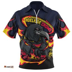 Adelaide Crows Premiership Series Flame Edition Zip Polo Shirt