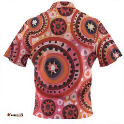 Australia Dot Painting Inspired Aboriginal Circle In The Aboriginal Dot Art Style Zip Polo Shirt