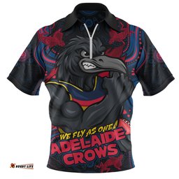 Adelaide Crows Spirit Warriors Of The Game Zip Polo Shirt