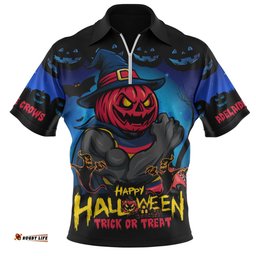 Adelaide Crows Dark Pumpkin Halloween Spirit Zip Polo Shirt