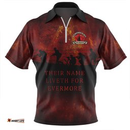 Australia Anzac Day Their Name Liveth For Evermore Dark Grunge Style Zip Polo Shirt