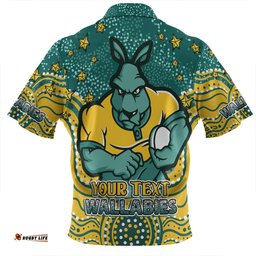 Australia Wallabies Custom Custom With Aboriginal Inspired Style Of Dot Painting Patterns Zip Polo Shirt