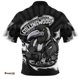 Collingwood Premiership Series Flame Edition Zip Polo Shirt