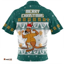 Australia Wallabies Christmas Custom Special Ugly Christmas Zip Polo Shirt