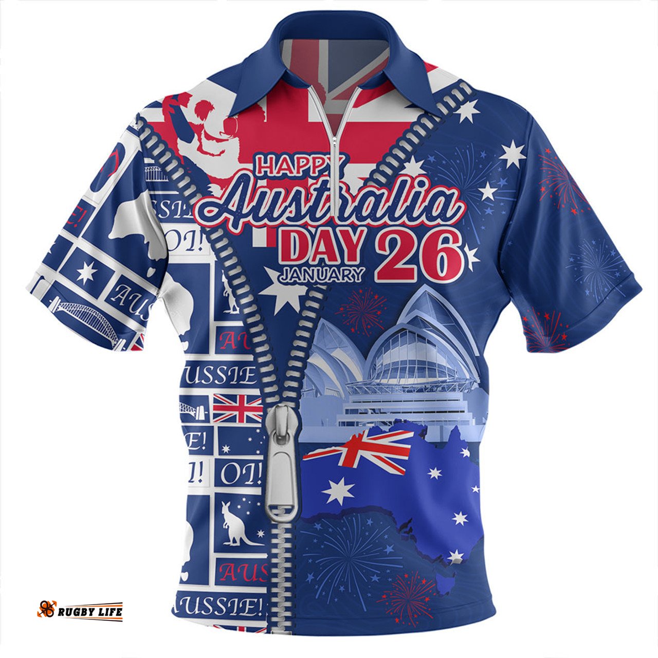 Australia Australia Day Spirit ��� 26th January Special Zip Polo Shirt