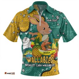 Australia Wallabies Custom Australian Big Things Zip Polo Shirt