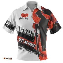 Australia Custom Anzac Day Special Style ( Ver 2 ) Zip Polo Shirt