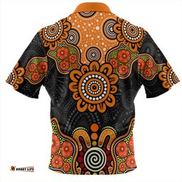Australia Aboriginal Indigenous Dot Style Design Cuture Zip Polo Shirt