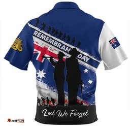 Australia Australian Heroes Remembrance Day Tribute Zip Polo Shirt
