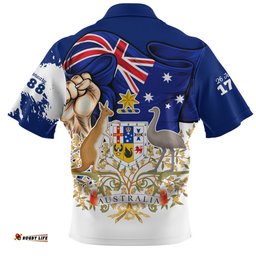 Australia Australia Power Pride And Heritage Crest Zip Polo Shirt