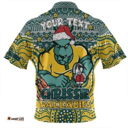 Australia Wallabies Christmas Custom Christmas Knit Patterns Vintage Jersey Ugly Zip Polo Shirt