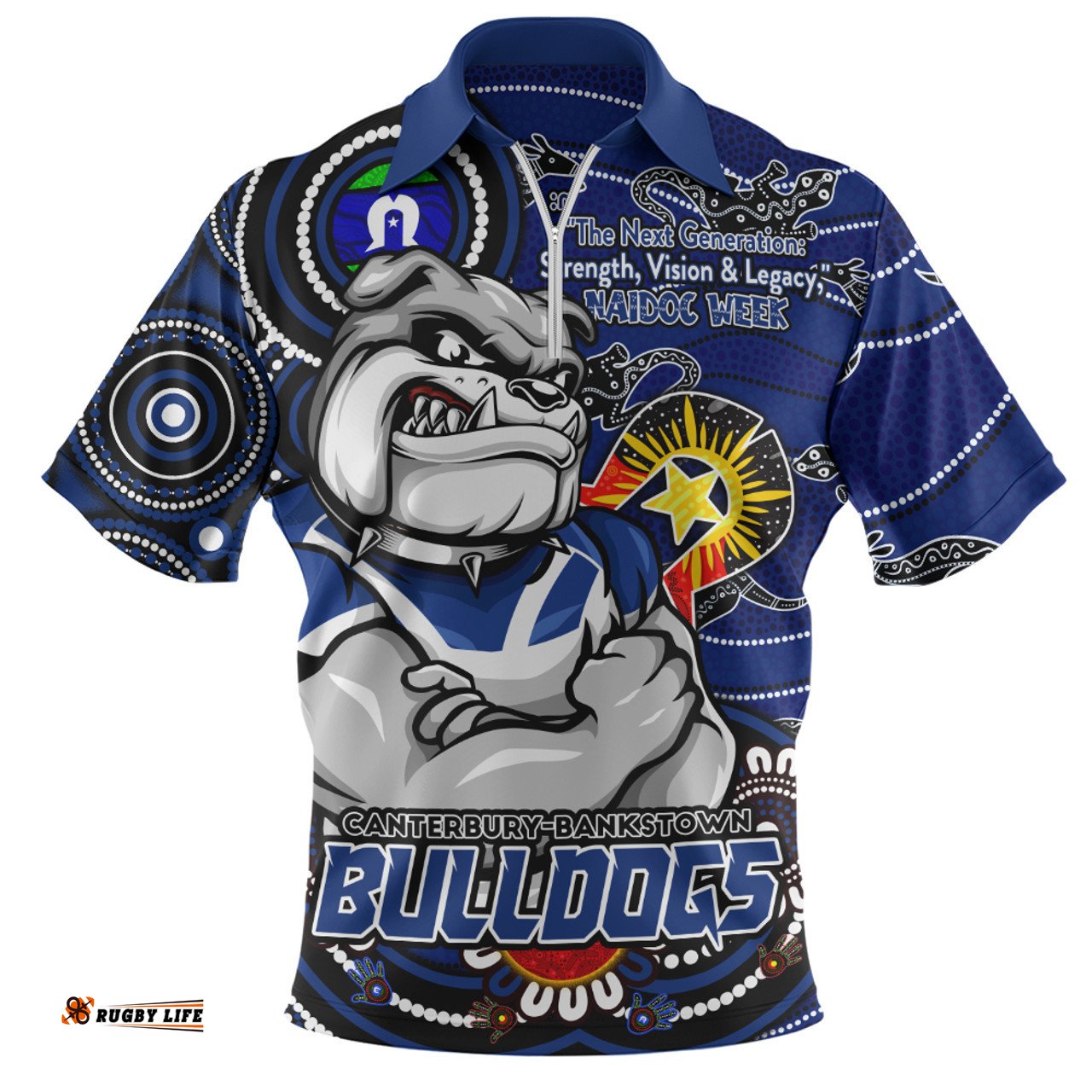 Canterbury Bankstown Bulldogs Spirit Of NAIDOC Series Zip Polo Shirt