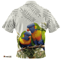 Australia Australia Rainbow Lorikeets Birds Art Inspired Zip Polo Shirt