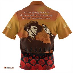 Australia Anzac Day Soldiers Salute To Remember Of Our Heroes Zip Polo Shirt