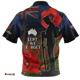 Australia Custom Anzac Day Lest We Forget Red Poppies Zip Polo Shirt