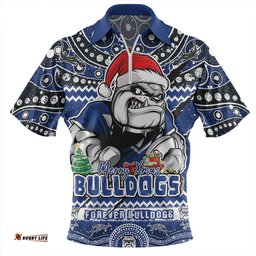 Canterbury Bankstown Bulldogs Aboriginal Xmas Special Ugly Christmas Style Zip Polo Shirt