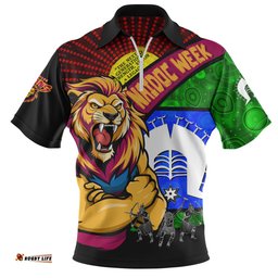 Brisbane Lions NAIDOC Week Pride Edition Zip Polo Shirt