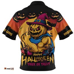 Brisbane Lions Dark Pumpkin Halloween Spirit Zip Polo Shirt