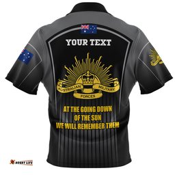 Australia Remembrance Day Lest We Forget Special Black Zip Polo Shirt