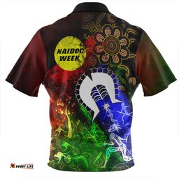 Australia Naidoc Week Aboriginal Indigenous Inspired Blood In Me Zip Polo Shirt