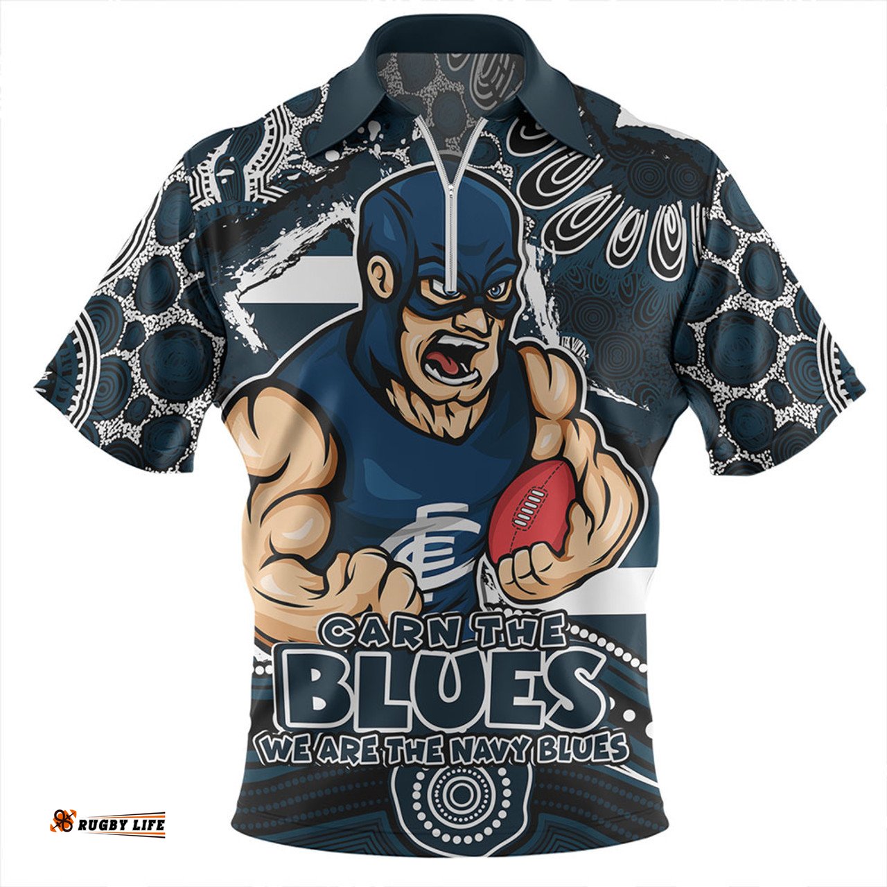 Carlton Blazing Spirit Of Victory Zip Polo Shirt
