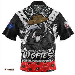 Collingwood Ripped Legacy Of The Game The ANZAC Spirit Lives On Zip Polo Shirt