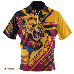 Brisbane Lions Battlefield Glory Gear Zip Polo Shirt
