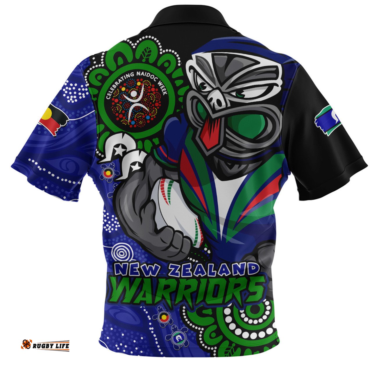 New Zealand Warriors Power Through Generations NAIDOC Edition Zip Polo Shirt