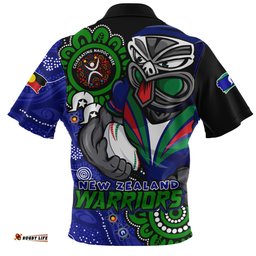 New Zealand Warriors Power Through Generations NAIDOC Edition Zip Polo Shirt