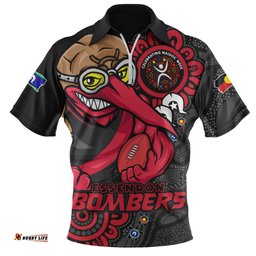 Essendon Power Through Generations NAIDOC Edition Zip Polo Shirt