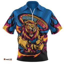 Brisbane Lions Premiership Series Flame Edition Zip Polo Shirt