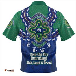 Australia Torres Strait Aboriginal Inspired Naidoc Symbol Pattern Zip Polo Shirt