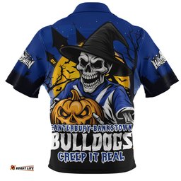 Canterbury Bankstown Bulldogs Dark Moon Rugby Halloween Battle Edition Zip Polo Shirt