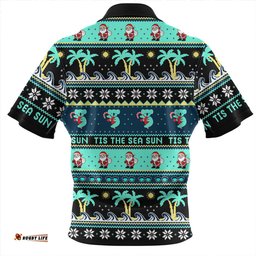 Australia Sunny Christmas By The Sea Black Zip Polo Shirt