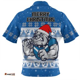 Canterbury Bankstown Bulldogs Christmas Custom Special Ugly Christmas Zip Polo Shirt
