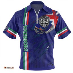 New Zealand Warriors Happy Australia Day Flag Scratch Style Zip Polo Shirt