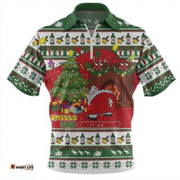 Australia Smells Like Christmas Cheer Zip Polo Shirt