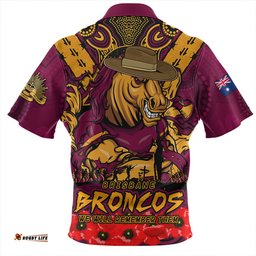 Brisbane Broncos Ripped Legacy Of The Game The ANZAC Spirit Lives On Zip Polo Shirt