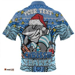 Cronulla Sutherland Sharks Christmas Custom Christmas Knit Patterns Vintage Jersey Ugly Zip Polo Shirt