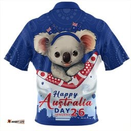Australia Happy Australia Day Koala With Boomerang Edition Zip Polo Shirt