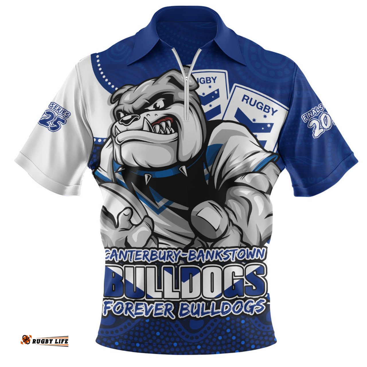 Canterbury Bankstown Bulldogs Battle For Glory Rugby Finals Edition Zip Polo Shirt