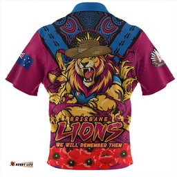 Brisbane Lions Ripped Legacy Of The Game The ANZAC Spirit Lives On Zip Polo Shirt