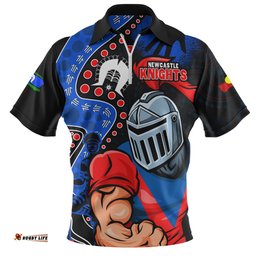 Newcastle Knights NAIDOC Indigenous Warrior Spirit Zip Polo Shirt
