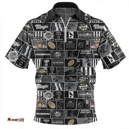 Collingwood Legacy Of The Pride Comic Style Zip Polo Shirt
