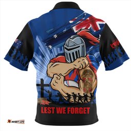 Newcastle Knights Fearless ANZAC Defender Zip Polo Shirt